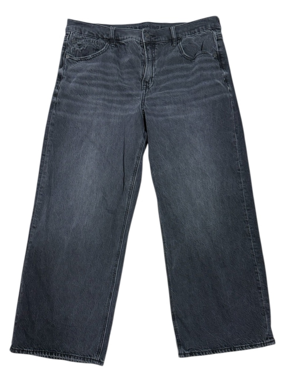 American Eagle 90s Style High-Waisted Stovepipe Jeans Black Wash Size 10 X-Short